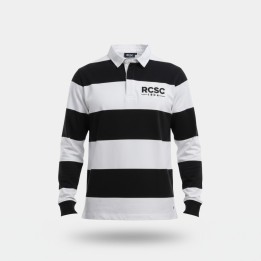 Rcsc-Polo rugby rayé noir et blanc (pr)