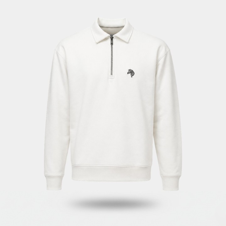 Sweatshirt Zèbre écoresponsable Premium - Blanc