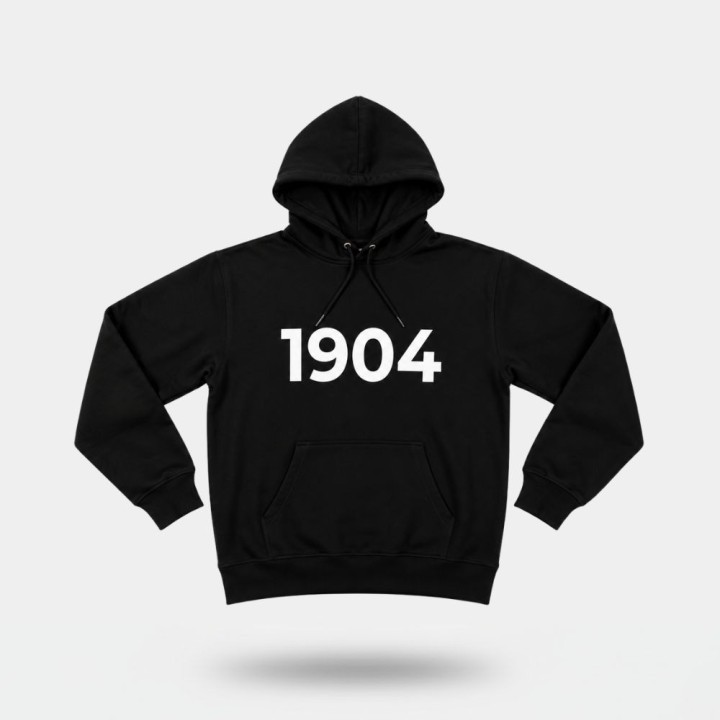 Sweat à capuche écoresponsable "1904" - Noir